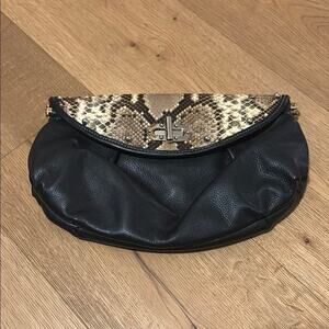 Vin Baker reptile skin black leather handbag Made in the USA